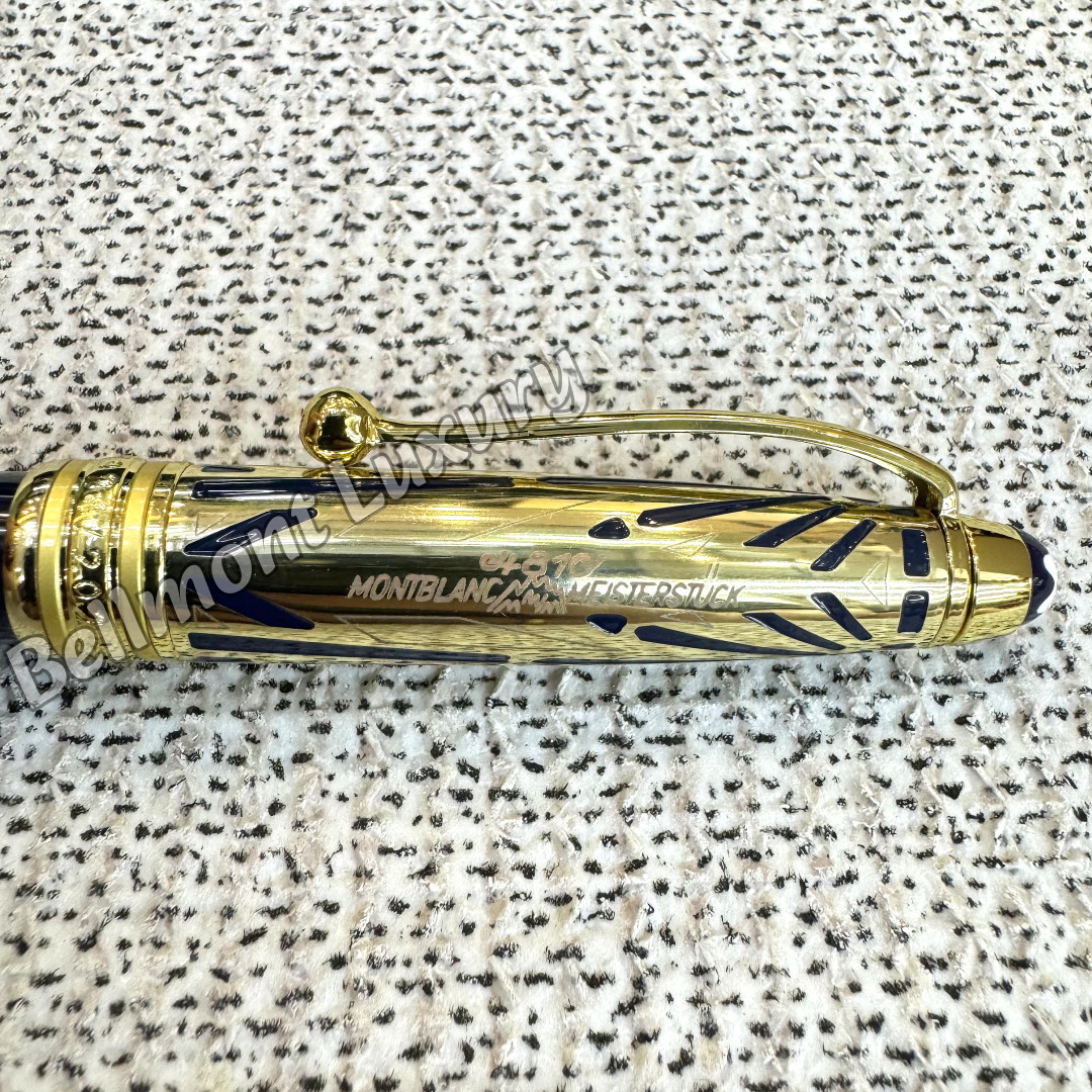 MONTBLANC Meisterstuck Blue & Gold Fountain Pen Fine Nib Executive Collector Pen