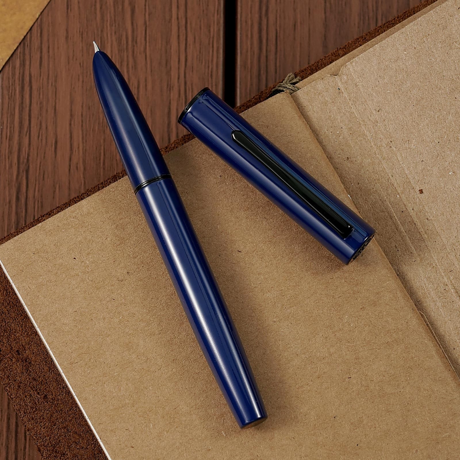 C1 Fountain Pen Extra Fine Nib Dark Blue & Classic Retro Design Metal Pen wit…