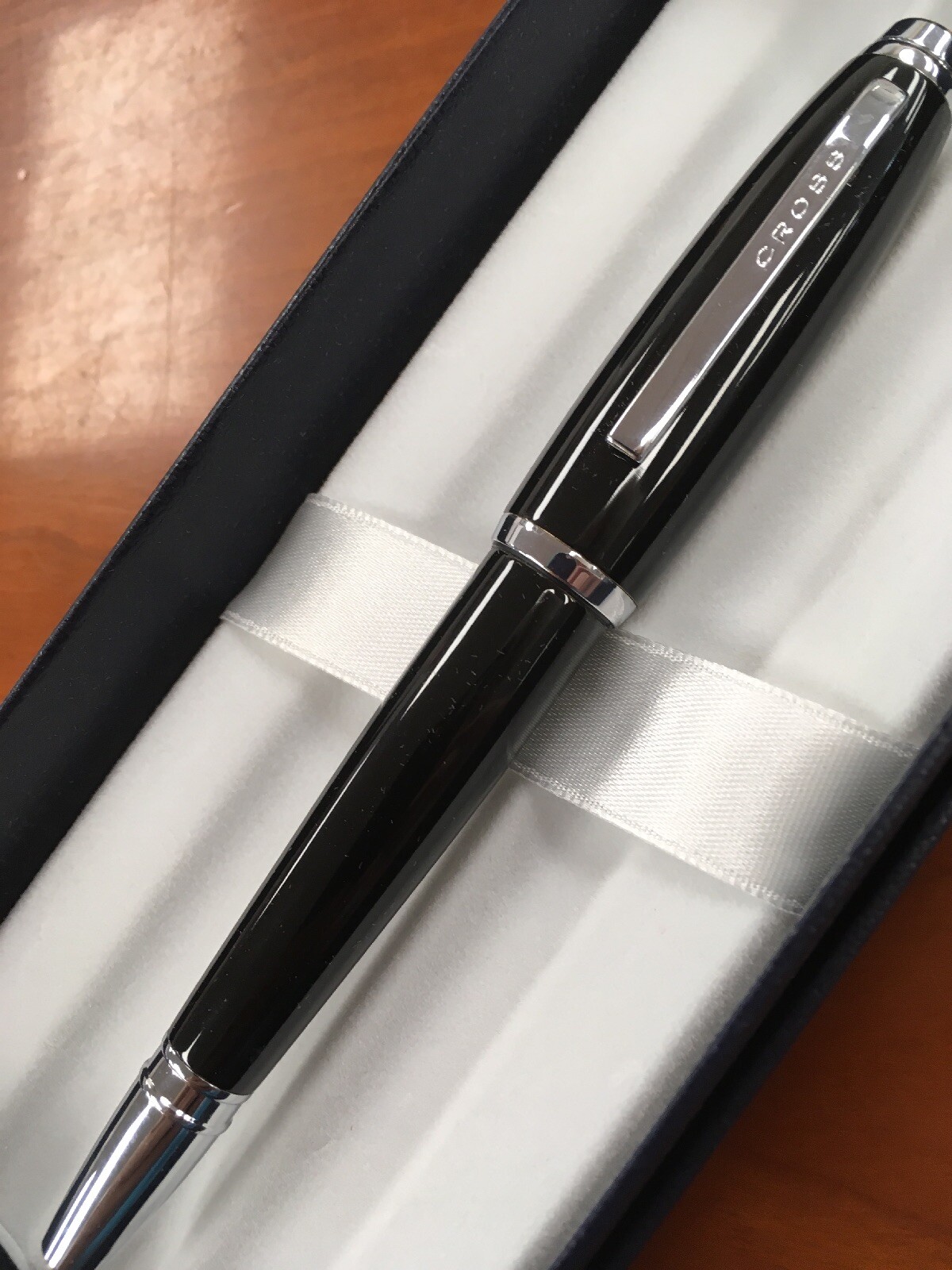 Cross Dubai Black Lacquer/Chrome Trim “M” Nib Fountain Pen