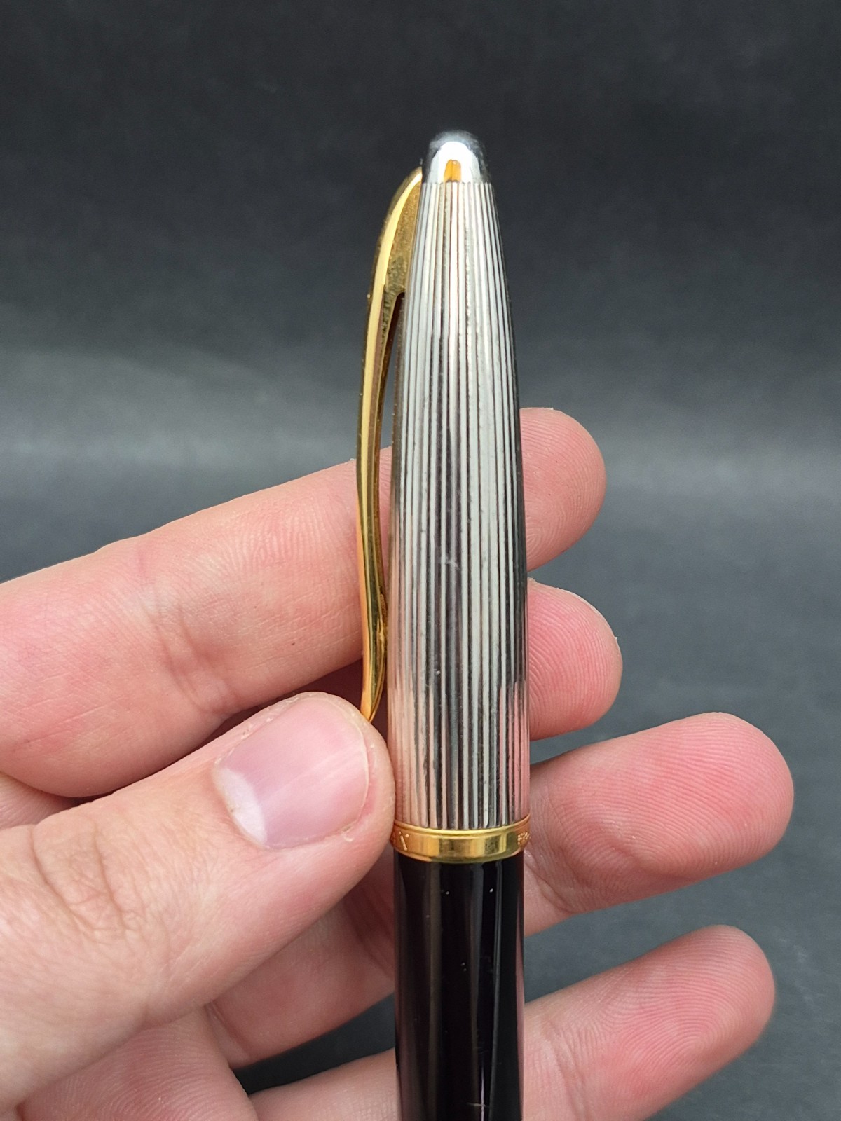 Waterman Carene Deluxe Silver Meridians Fountain Pen 18K 750 Gold Nib France