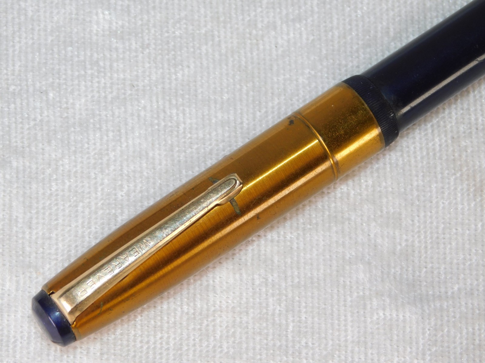Vintage Wearever Dark Blue Gold Fountain Pen Lever Fill
