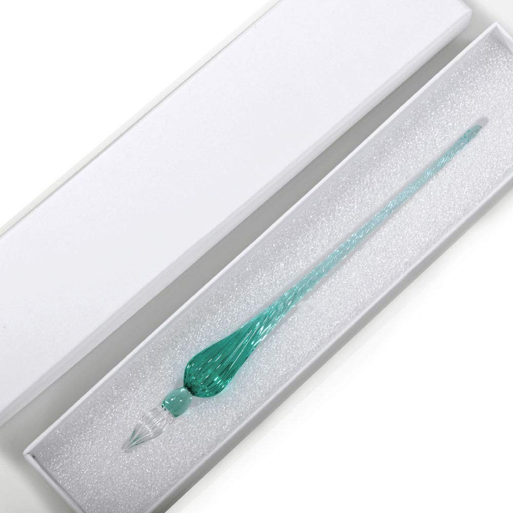 Glass Dip Pen Calligraphy Writing Crystal 18CM Ice Green Artist Drawing Signatur