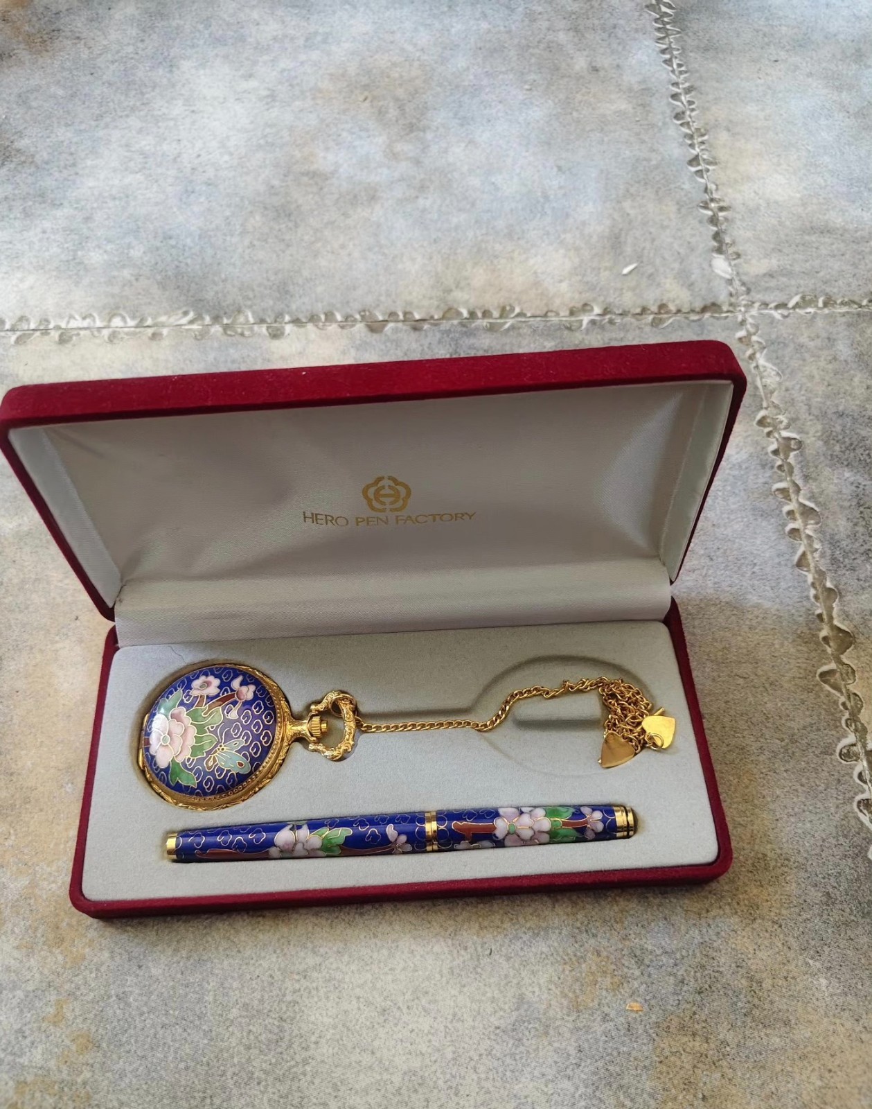 China Hero Cloisonné Fountain Pen/ Pocket watch with Traditional Chinese Crafts