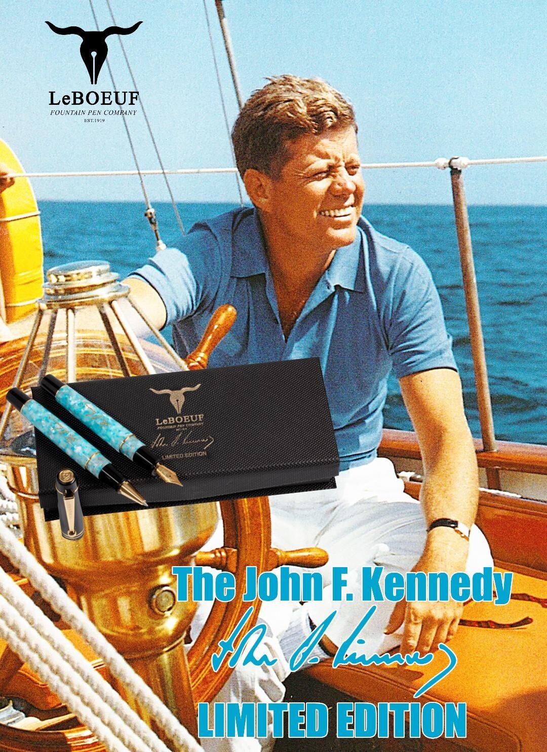 Brand New 2022 LeBOEUF JOHN F. KENNEDY LIMITED EDITION FOUNTAIN PEN M or F NIB