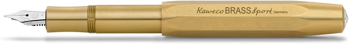 Classic Brass Fountain Pen – Stylish Refillable Writing Instrument for Adults