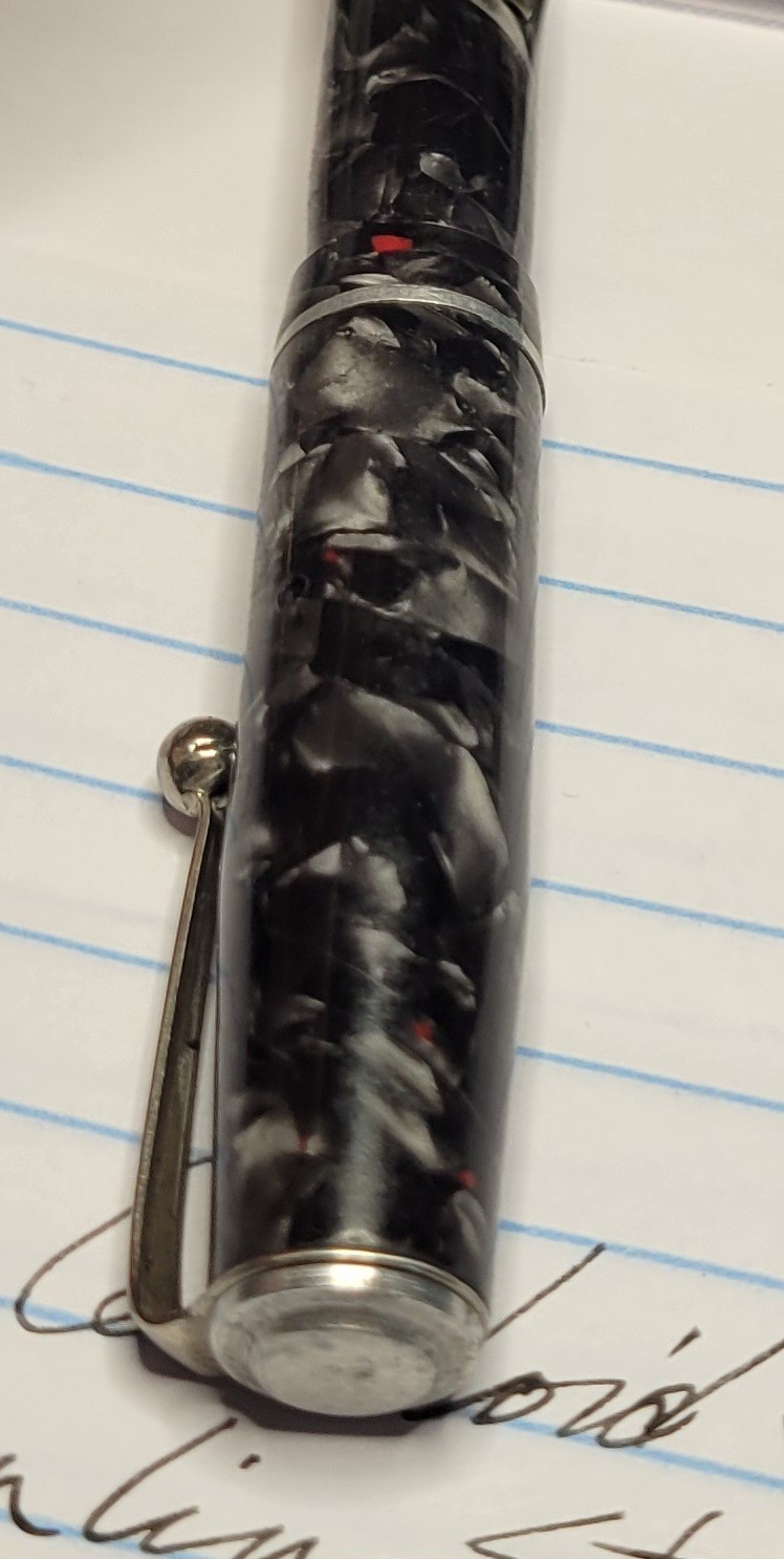 Vintage Unbranded Fountain Pen Black/Gray`Fine Camlin Nib