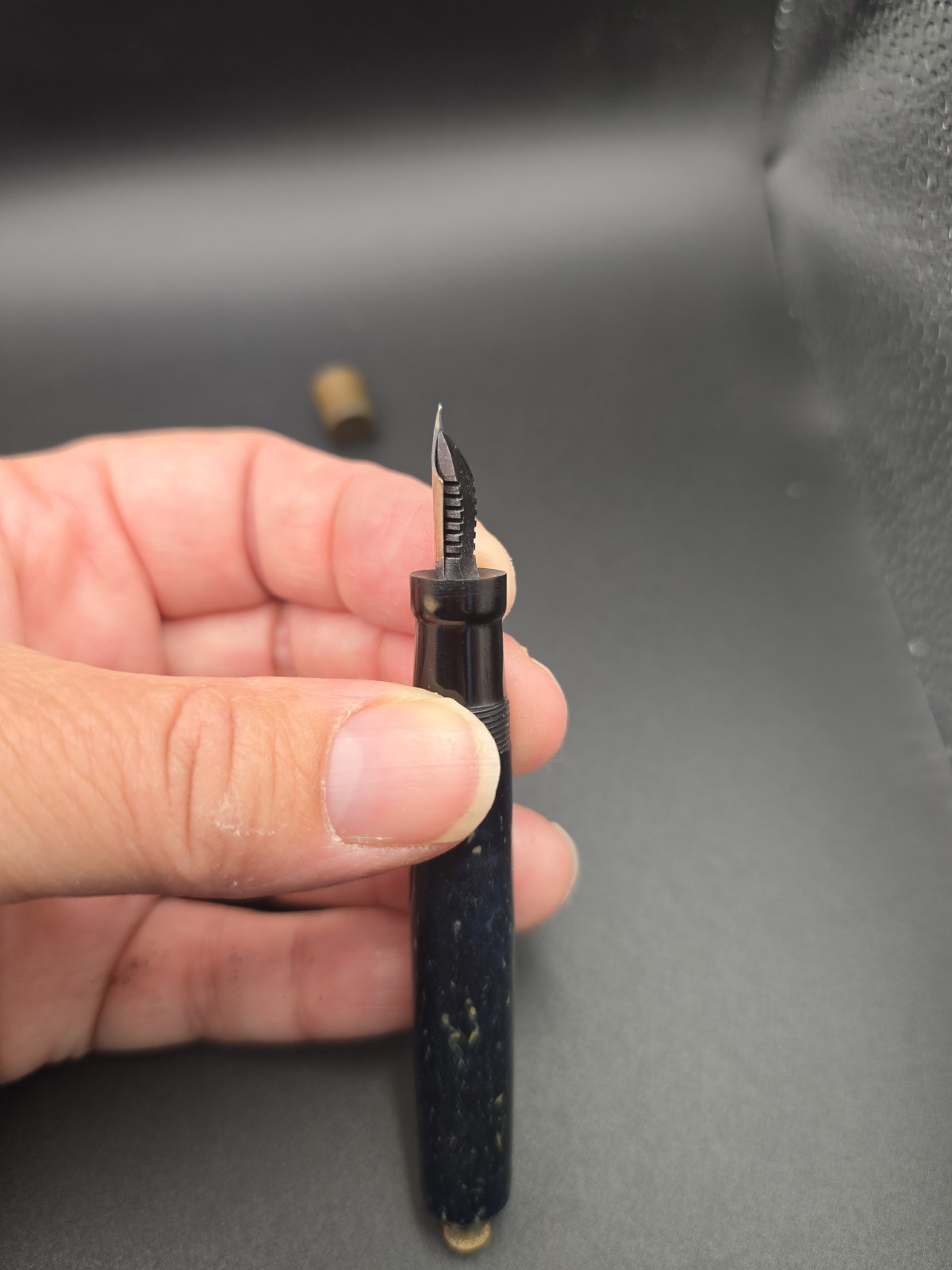 VTG 1920s Parker Duofold Lucky Curve Fountain Pen in Lapis Lazuli Blue Restorati