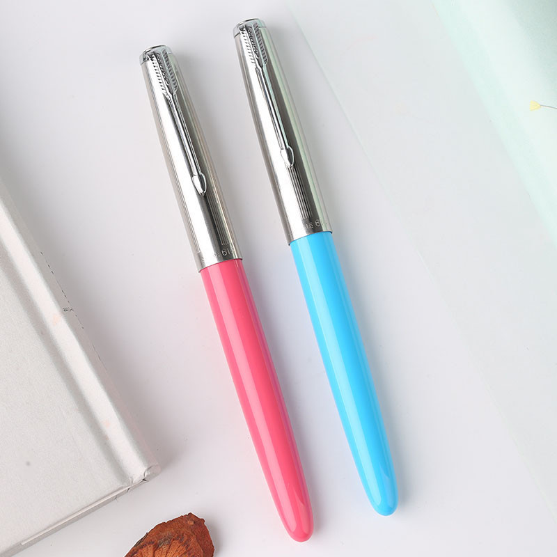 China Plus Plastic Fountain Pen Screw Fine 0.5mm Nib Writing Teenager Hero 616