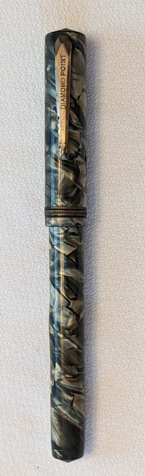1930’s Diamond Point Marbled Celluoid Fountain Pen
