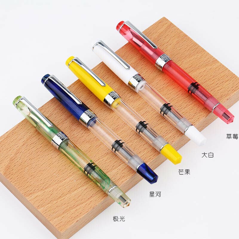 Penbbs 309 Transparent Optional Piston Fountain Pen Fine Nib 0.5mm Writing 2025