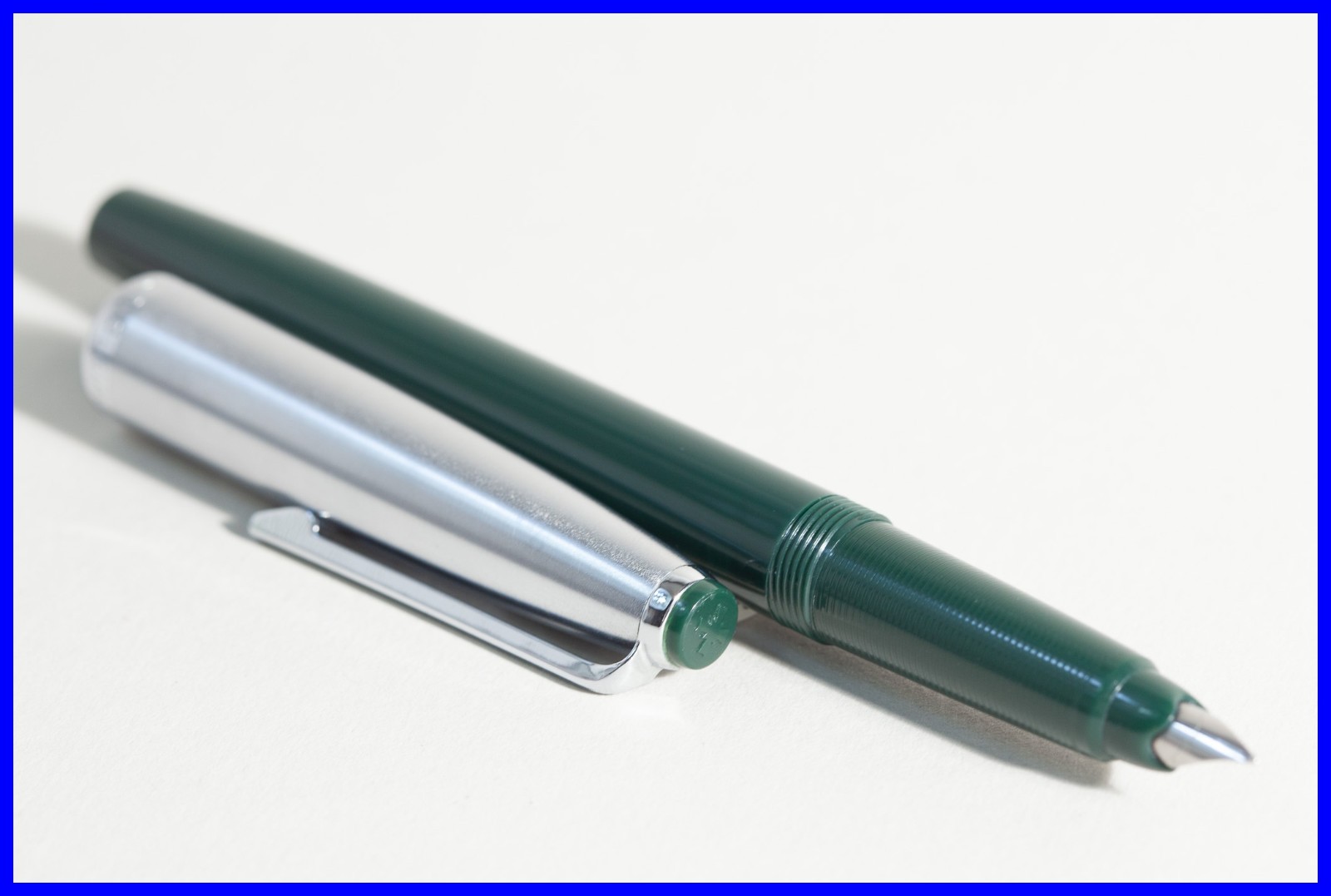 1971-1980 Diplomat School Edition Fountain Pen Green & Steel F-Fiber