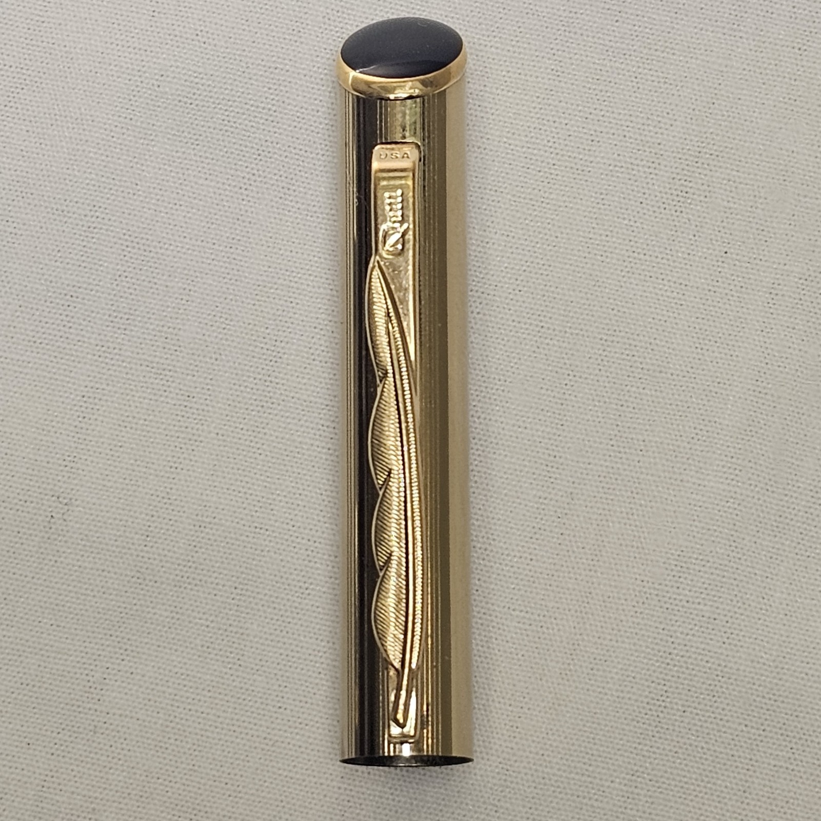 Vintage Quill Fountain Pen Gold Tone USA Medium Nib M Untested As-Is