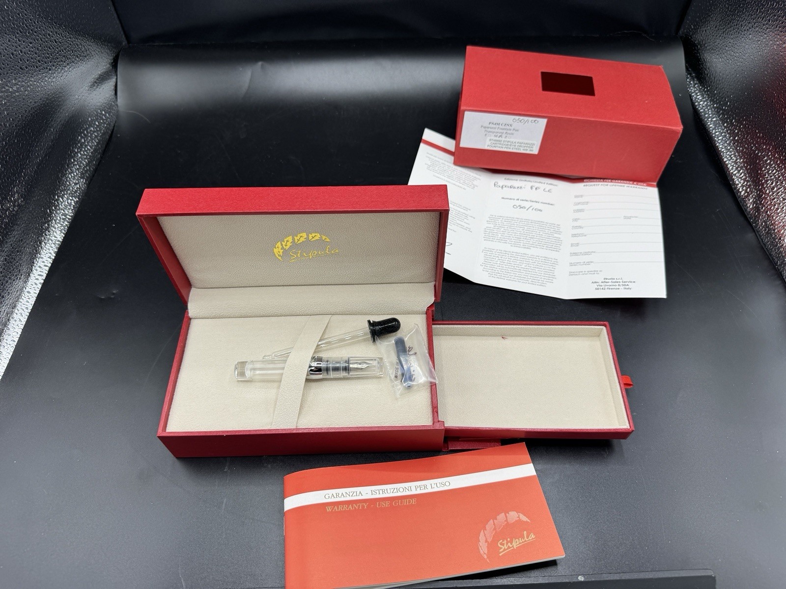 Stipula Paparazzi Fountain Pen #50/100 2014 “Clear” Ltd Edition Italy