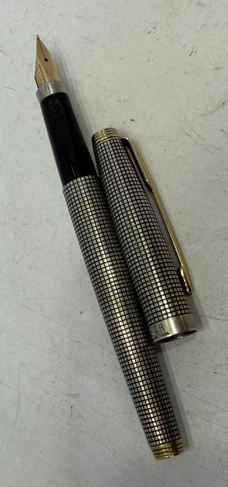 Vintage flawless Sterling silver Parker 75 14K gold nip