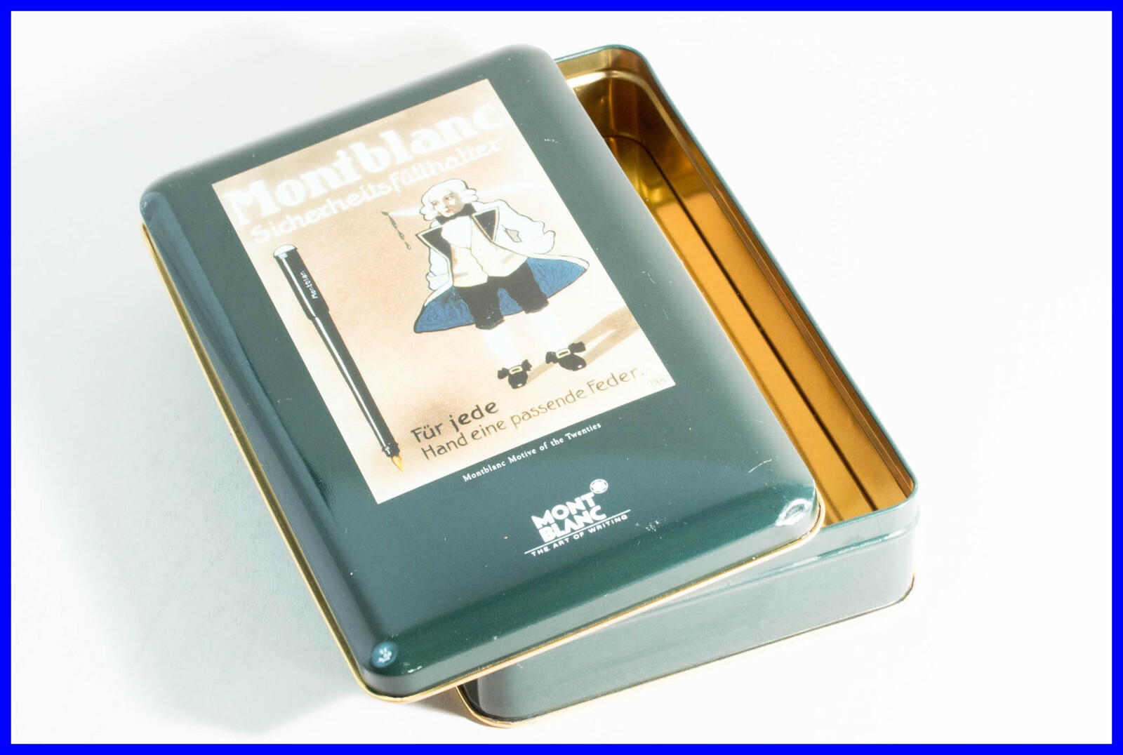 Montblanc Safety Fountain Pen Collector Tin Motif of the Twenties. Empty!