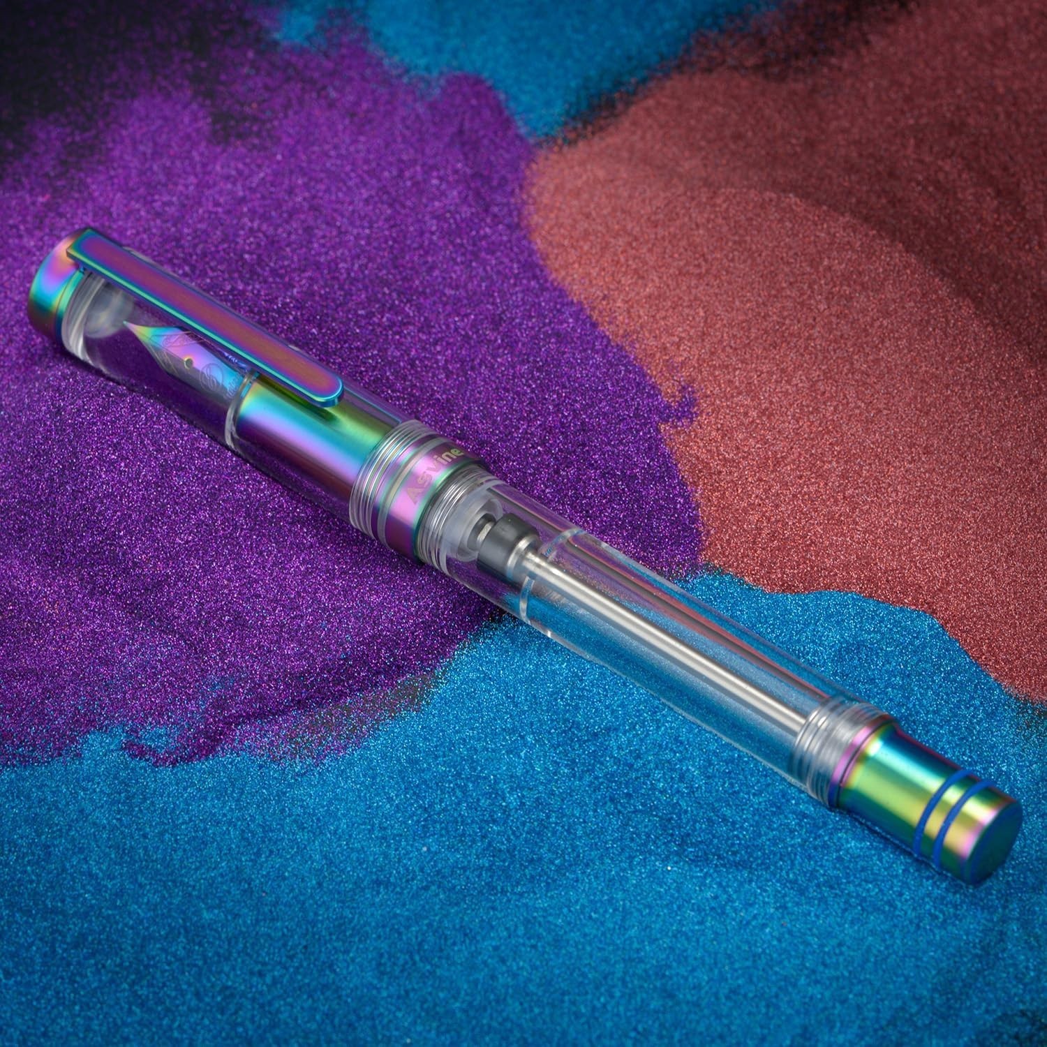 V200 Demonstrator Acrylic Fountain Pen – Rainbow Finish & High Ink Capacity