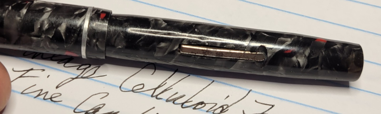 Vintage Unbranded Fountain Pen Black/Gray`Fine Camlin Nib
