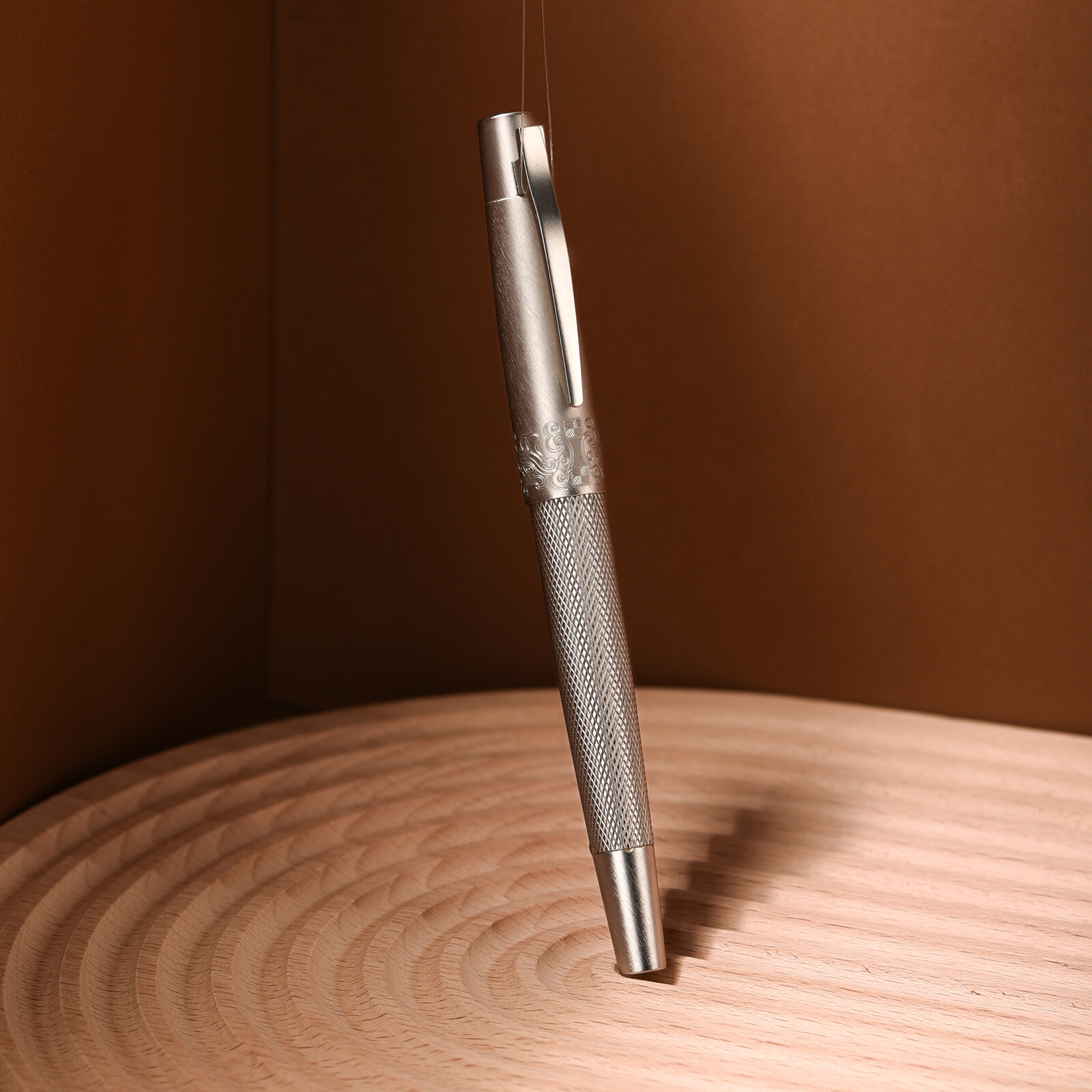 Hongdian 6013 Fountain Pen EF/F/M Bent Nib Matte Silver Office Writing Ink Pen