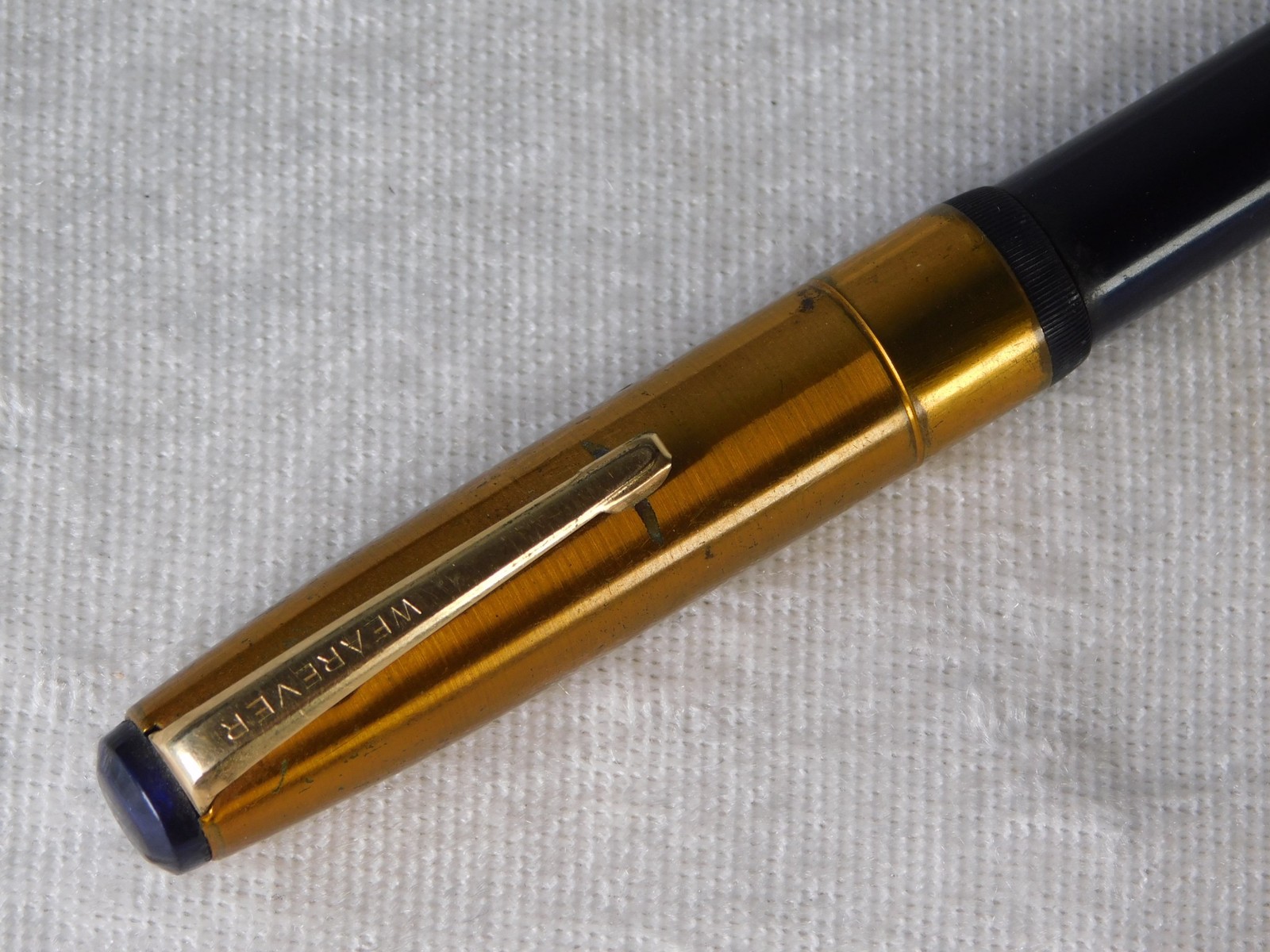 Vintage Wearever Dark Blue Gold Fountain Pen Lever Fill
