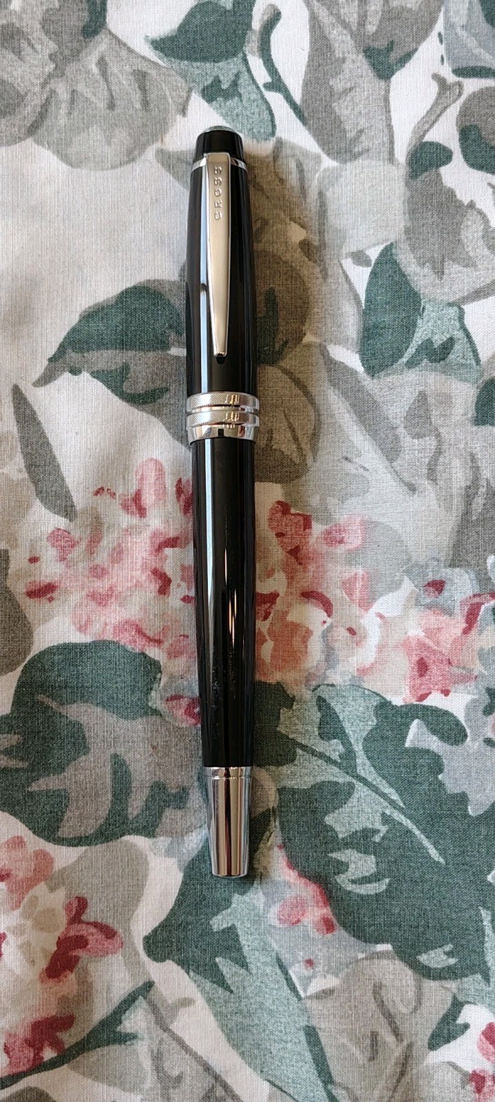 Cross Glossy Black Metal Fountain Pen with Medium Stainless Steel Nib