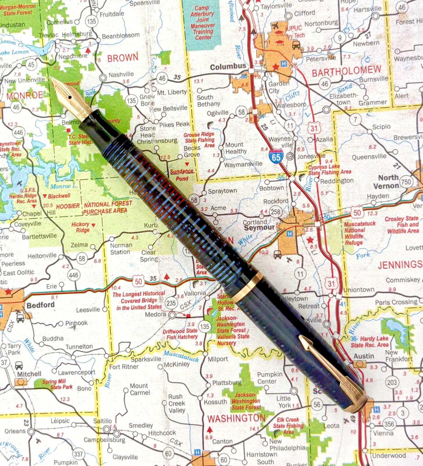 Vintage Parker Vacumatic Fountain Pen, Blue sub-Debutante w/ 14k nib – restored