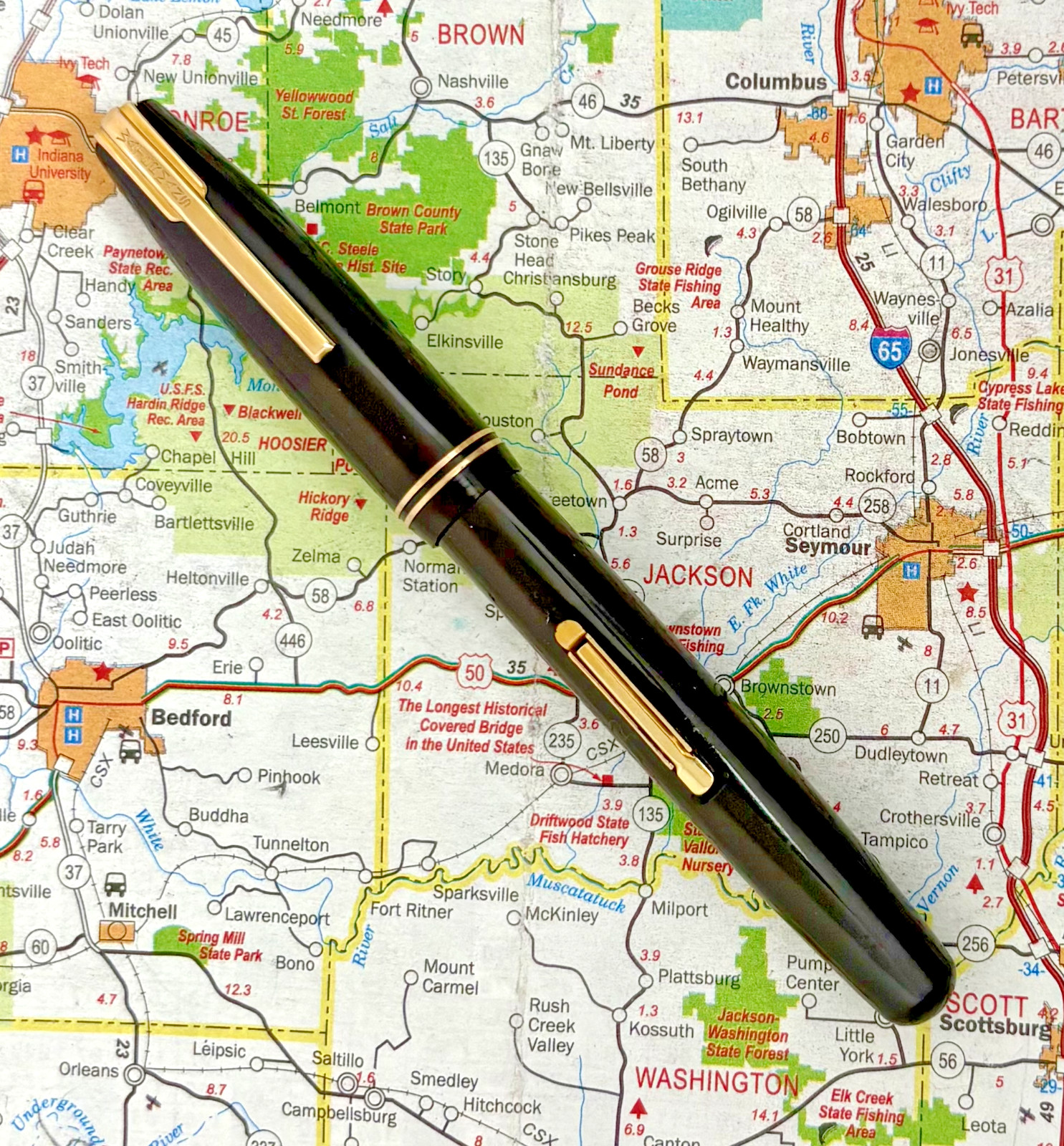 Vintage Waterman Emblem Canada Fountain Pen with 14k gold flexible nib, Restored