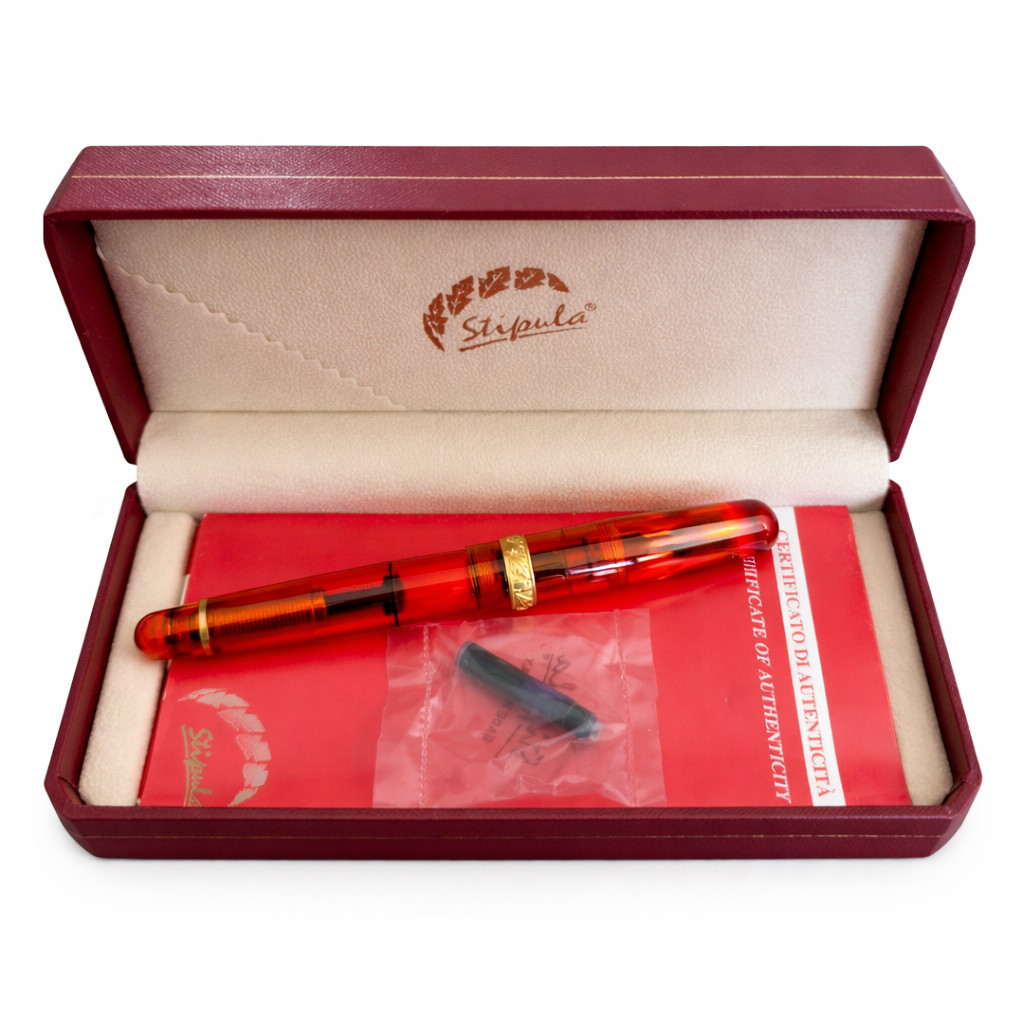 Stipula Etruria Rainbow Fountain Pen 14K Gold Titanium M Nib Italy NOS Boxed