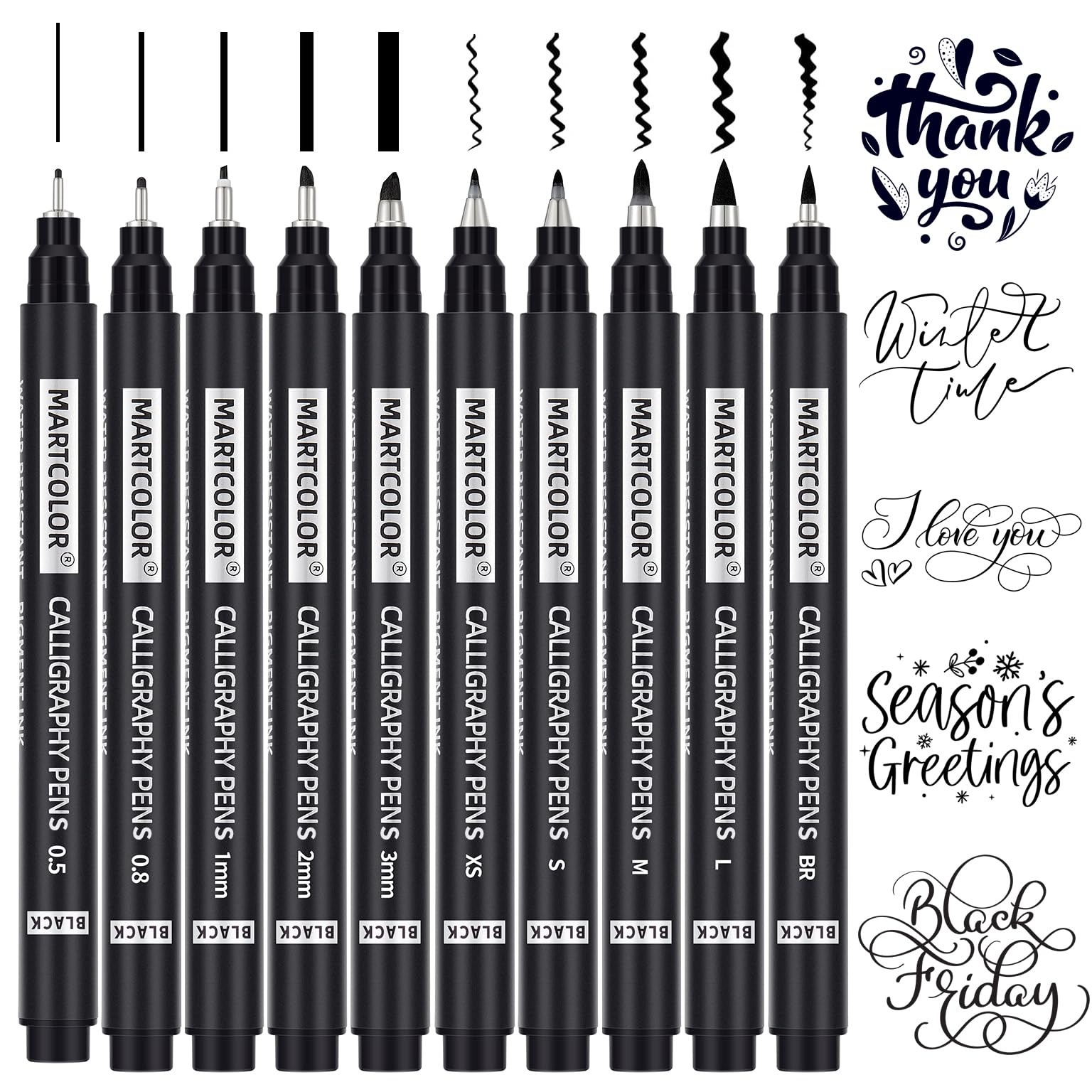 Calligraphy Pens, 10 Size Calligraphy Pens for Writing, Brush Pen Calligraphy…
