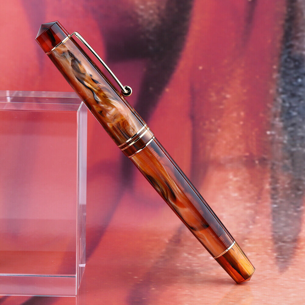 MAJOHN M800 Luxury Amber Acrylic Fountain Pen BOCK/MAJOHN 0.5mm Fine Nib Ink Pen
