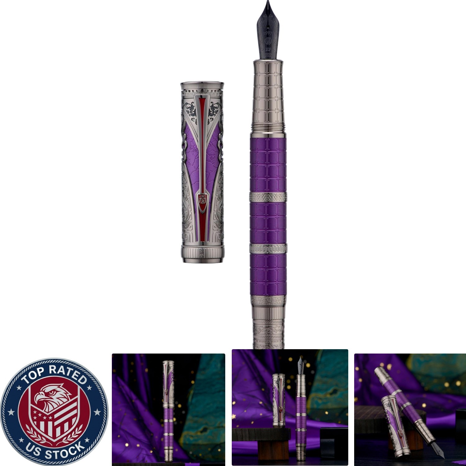 Hongdian D5X Purple Fountain Pen – Qin Dynasty Inspired Fine Nib Luxury Set