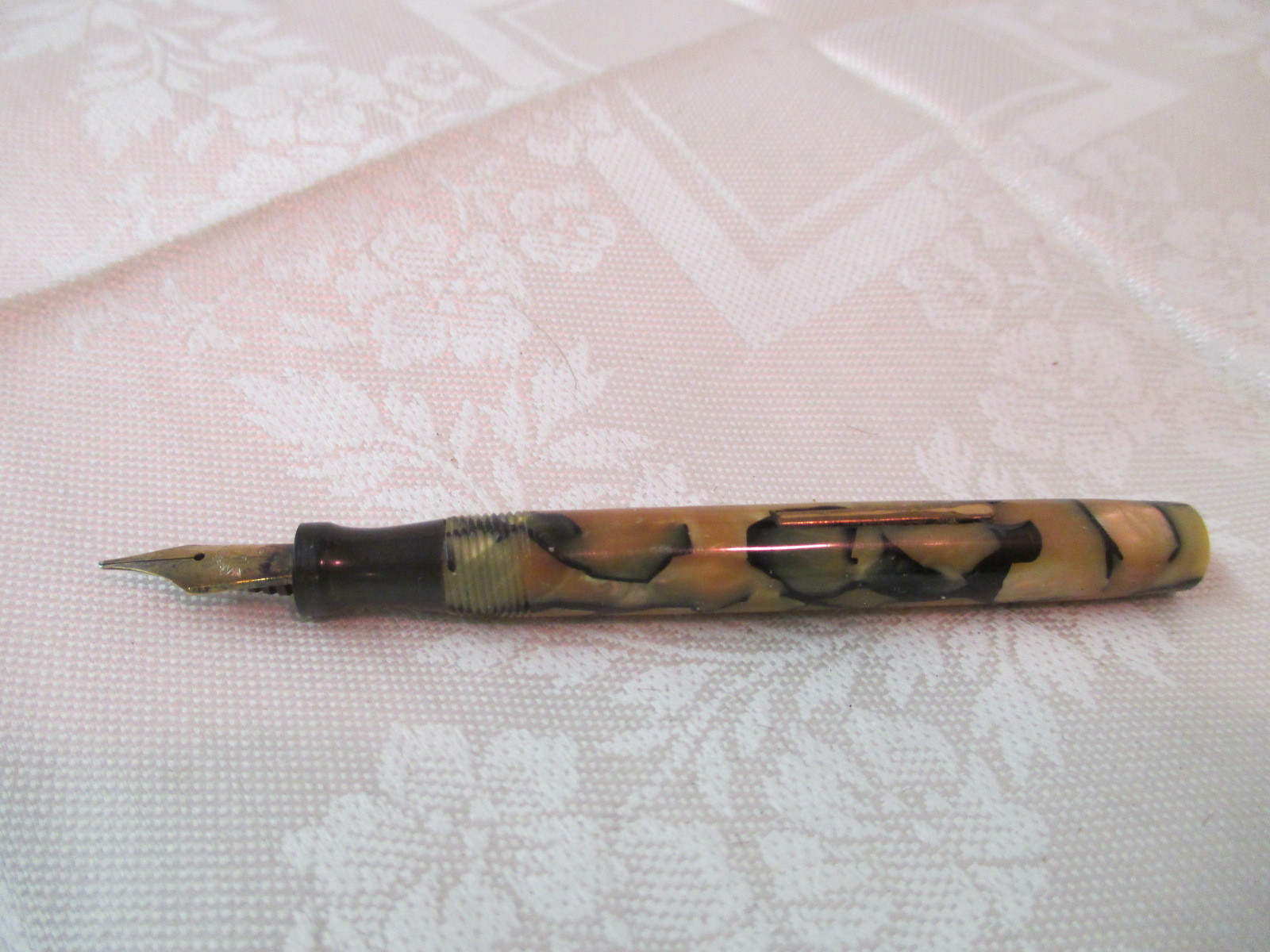 Vintage Gold Bond Stonite Opal Paul Fountain Pen 14K gold nib