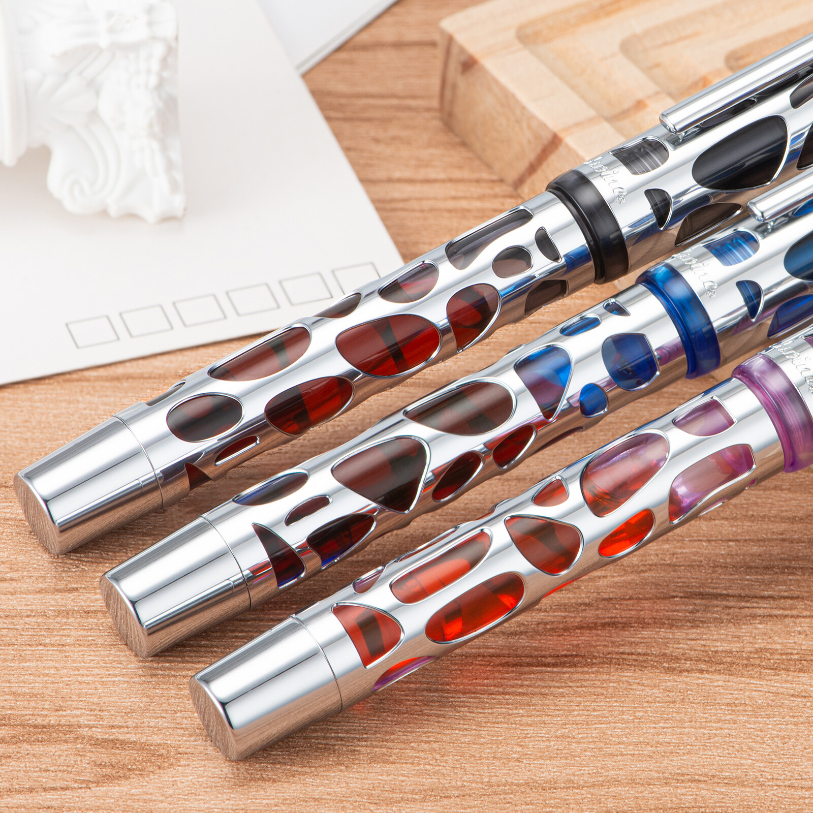 Asvine M169 Acrylic Dropper Fountain Pen with Converter Skeleton Pen EF/F/M Nib