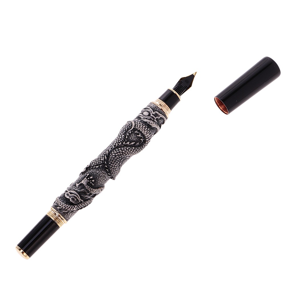 1 Piece Fountain Pen Jinhao Dragon / Bronze Bas Relief 0.7 Mm Nib
