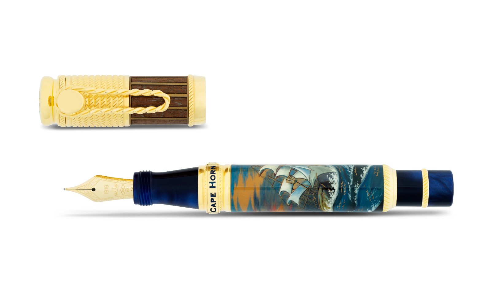 Ancora Cape Horn Fountain Pen Limited Edition 88 Italy Luxury 18k Gold Nib New