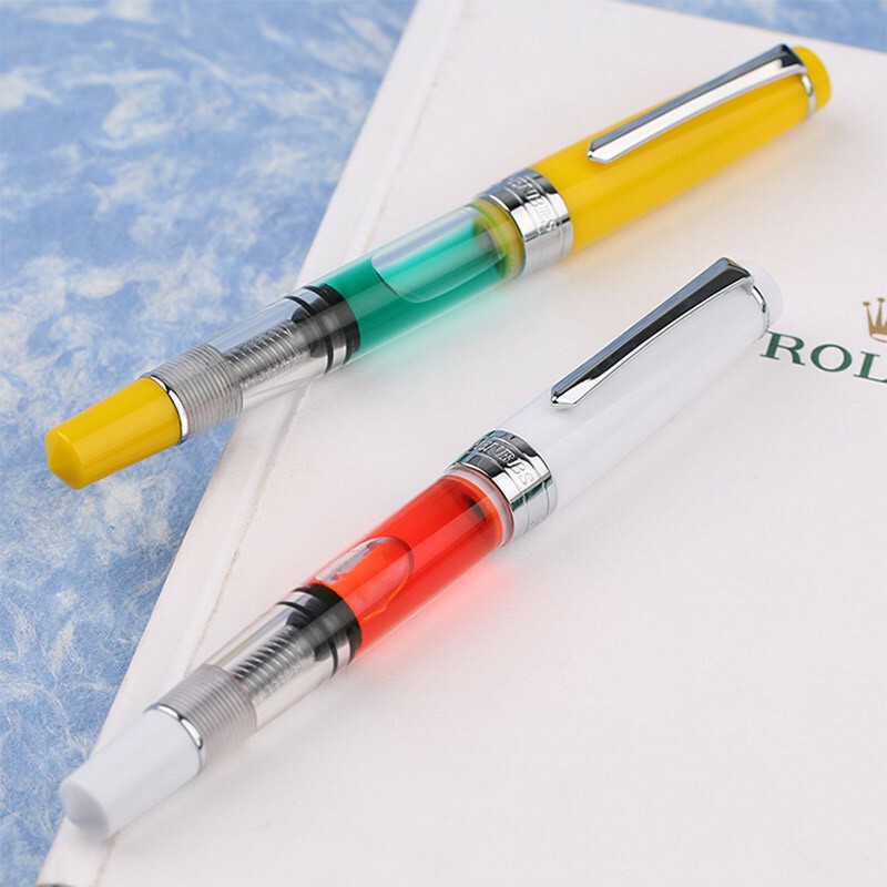 Penbbs 309 Transparent Optional Piston Fountain Pen Fine Nib 0.5mm Writing 2025