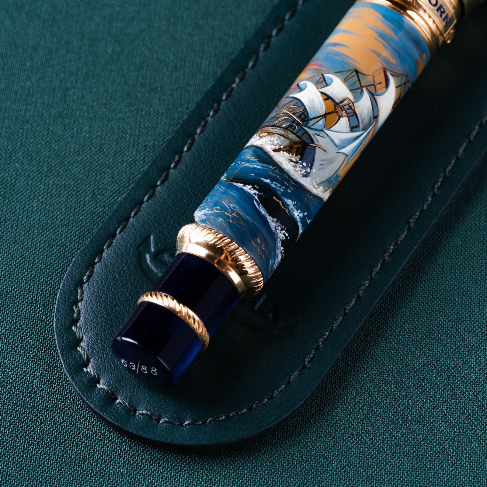 Ancora Cape Horn Fountain Pen Limited Edition 88 Italy Luxury 18k Gold Nib New