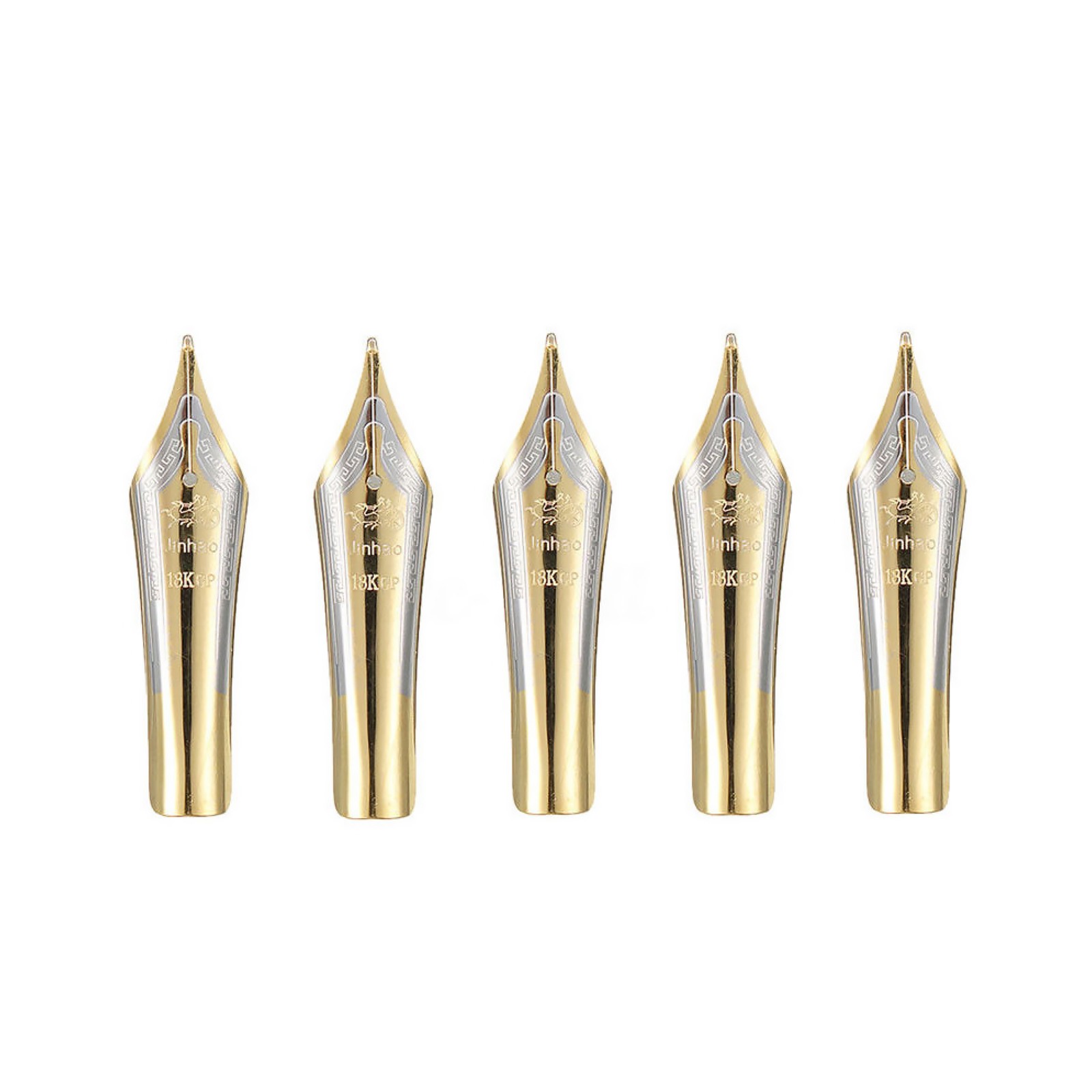5pcs Replacement Fountain Pen Nibs 0.5mm Medium Fine Nib Iridium Tip Gold