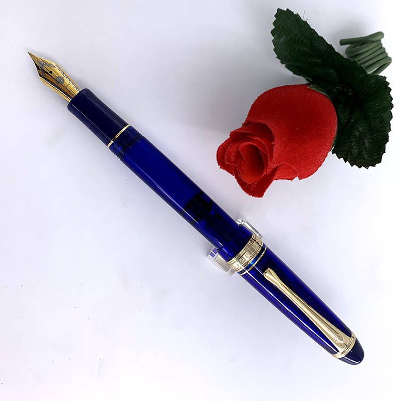 Vintage Wing Sung 699 Acrylic Resin Piston Fountain Pen Clip 0.7mm M Nib w