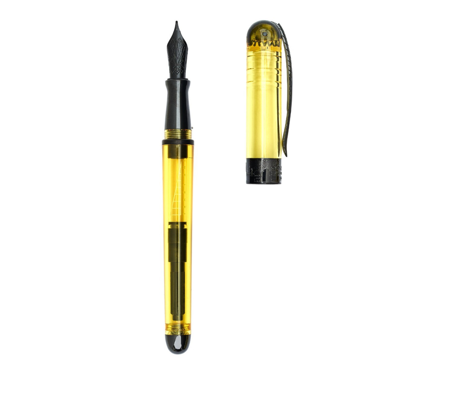 Pineider Avatar UR Demo Black Fountain Pen Lemon New Made In Italy Extra Fine