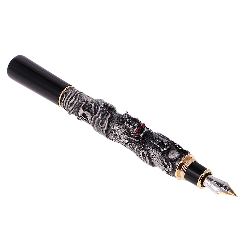 1 Piece Fountain Pen Jinhao Dragon / Bronze Bas Relief 0.7 Mm Nib