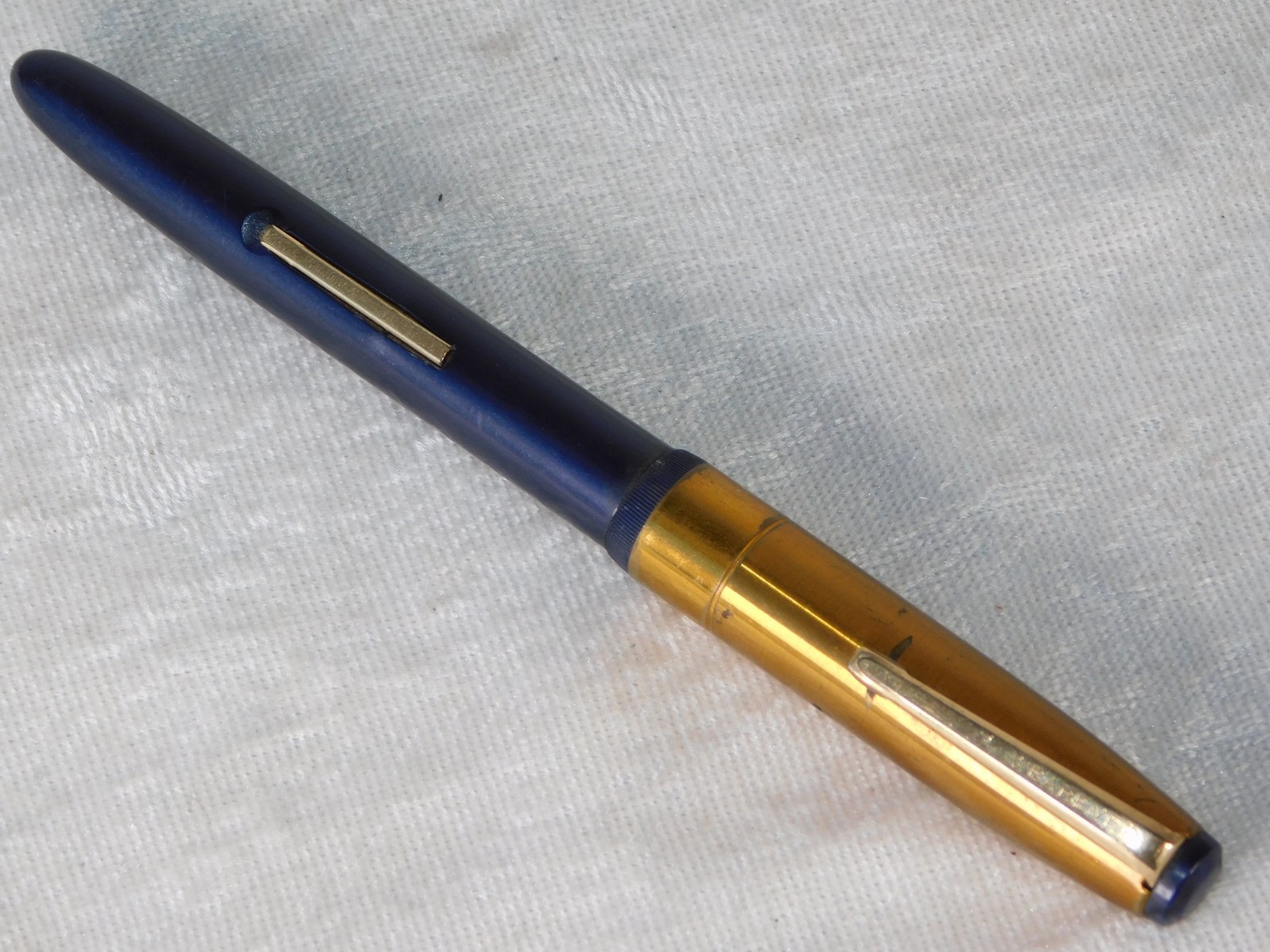 Vintage Wearever Dark Blue Gold Fountain Pen Lever Fill