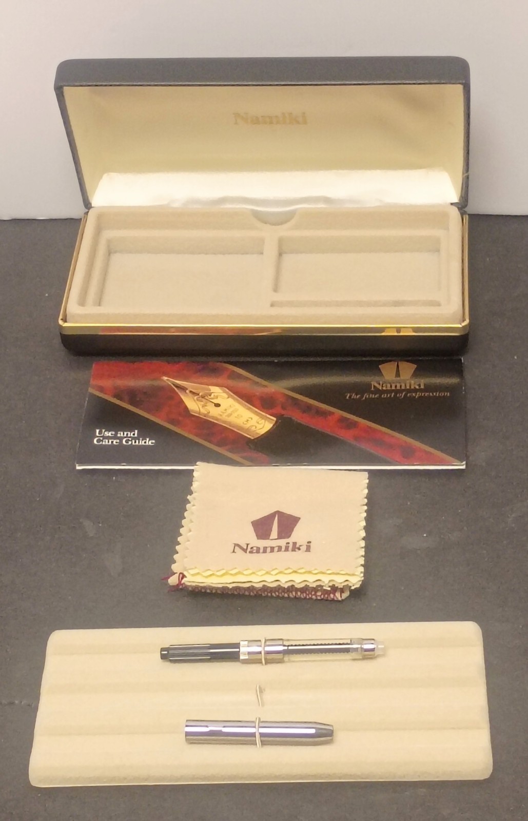Namiki Sterling Silver Dragon Fountain Pen Box Sham Manual Sleeve Converter