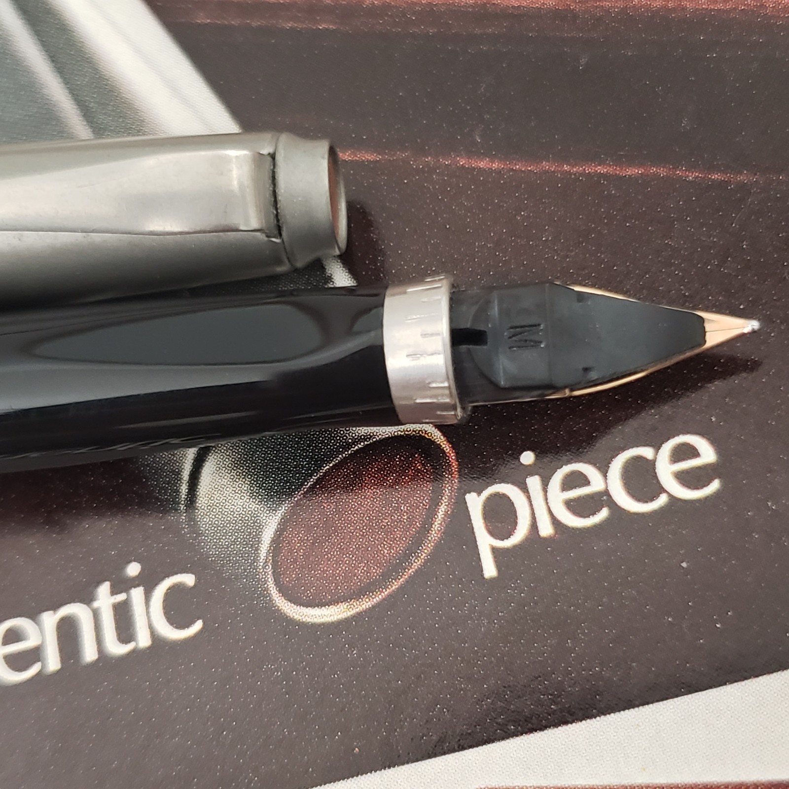 1975 Parker 75 Bicentennial Fountain Pen Made Pewter Cap & Barrel 14k Golf M Nib