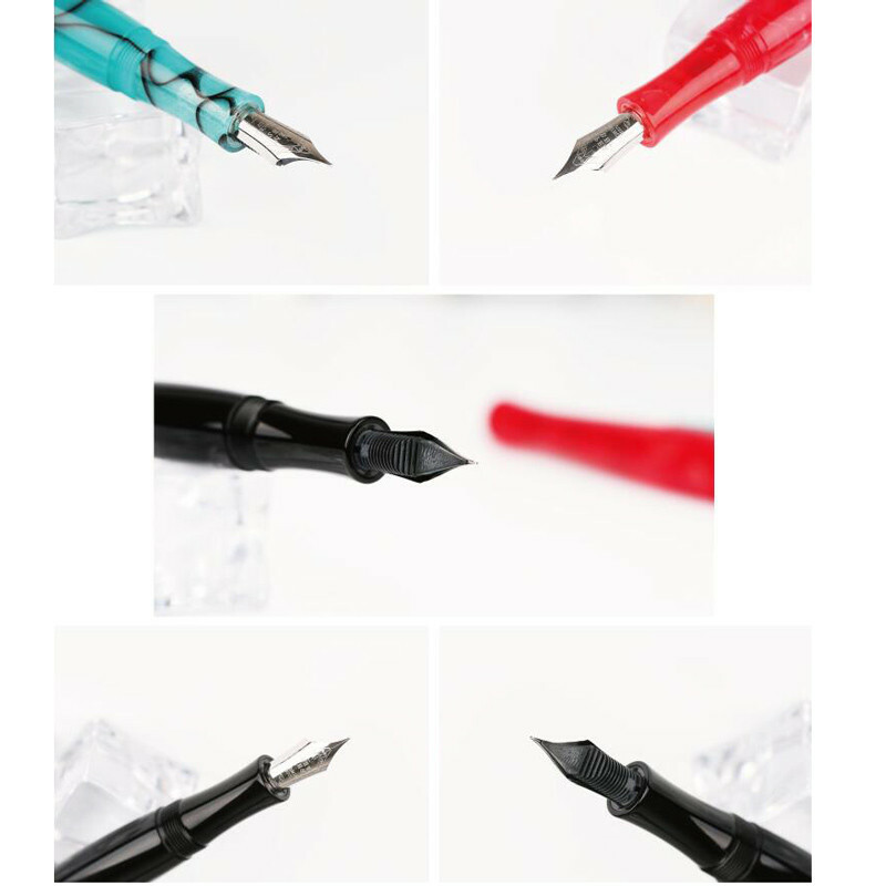 PENBBS 323 Colorful Acrylic Fountain Pen Fine Nib F Office Converter Writing #s1