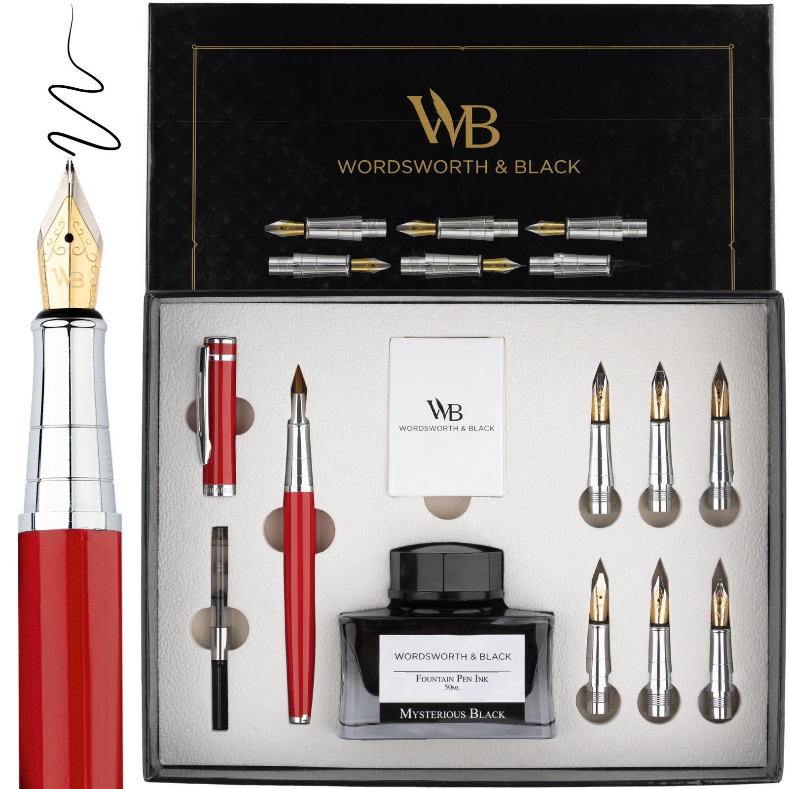 Calligraphy Pen Gift Set, Includes Bottle, 6 Cartridges, Refill Converter, 6 …