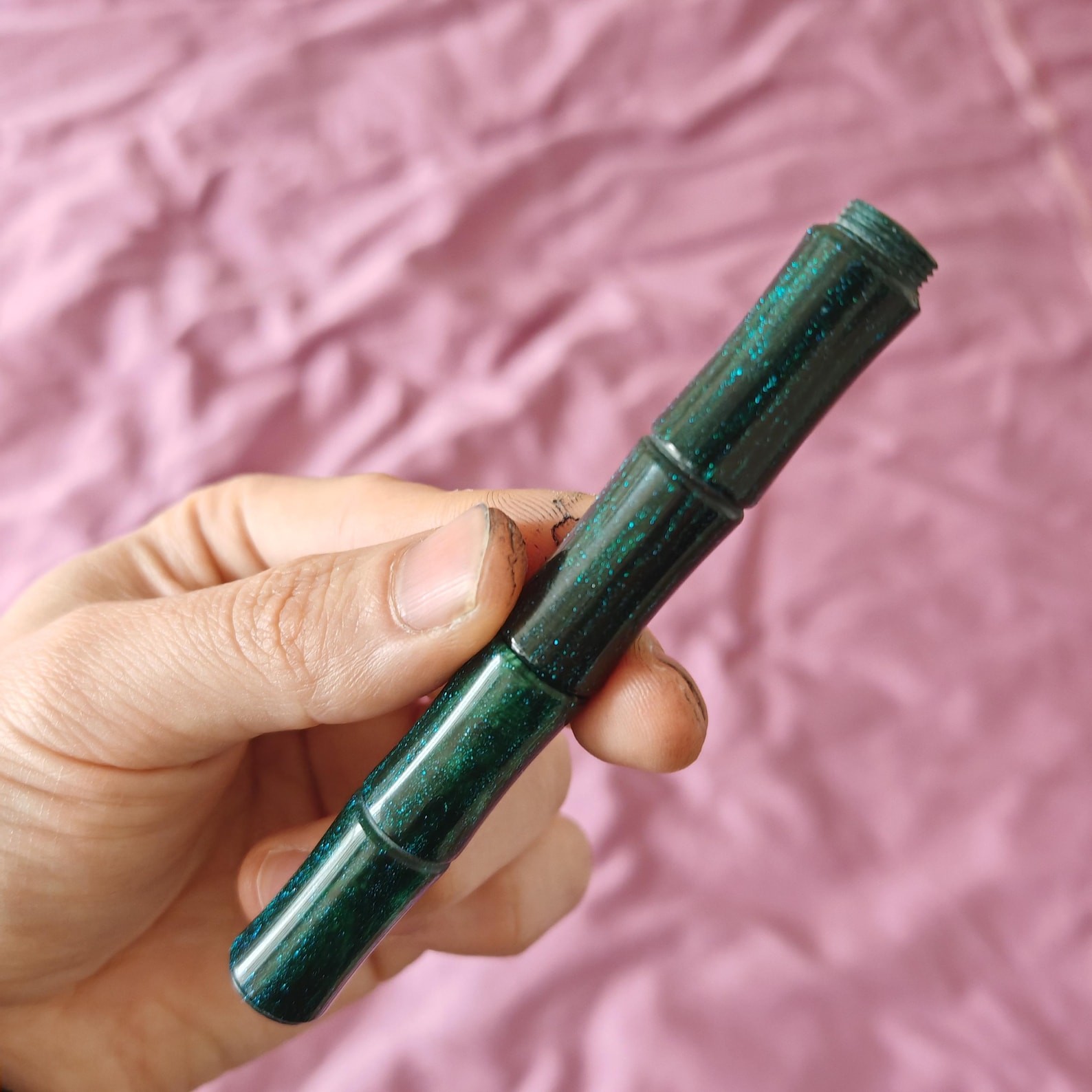 Pocket Acrylic Bamboo-Joint Sparkle Fountain Pen Converter Filler