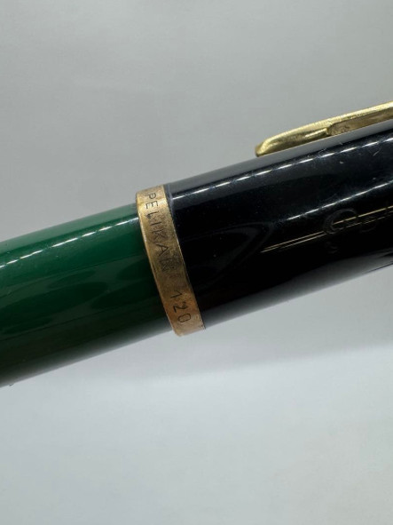 Pelikan 120 Vintage Fountain Pen 1955 Green Black Gold Piston Filler Germany