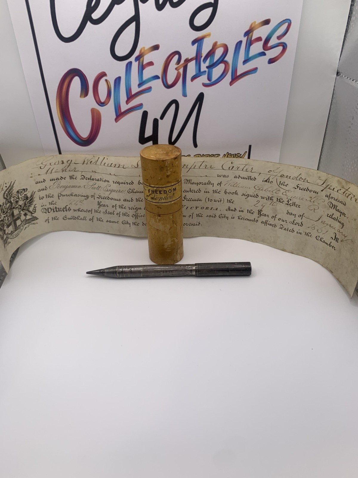 1861 CityOfLondon ORIGINAL Copy Of Freedom With 1OZ Sterling Silver Fountain Pen