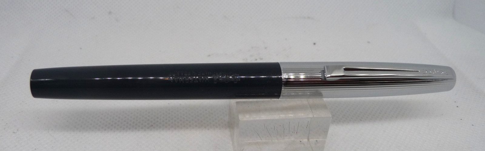 Waterman Flash Cartridge Fill Pen-Gray-medium point-made in France-Open Nib