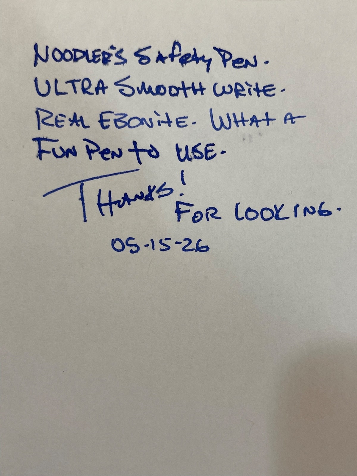 NOODLERS BOSTON SAFETY FOUNTAIN PEN, CHESTNUT SWIRL EBONITE, Flex Nib, Near Mint